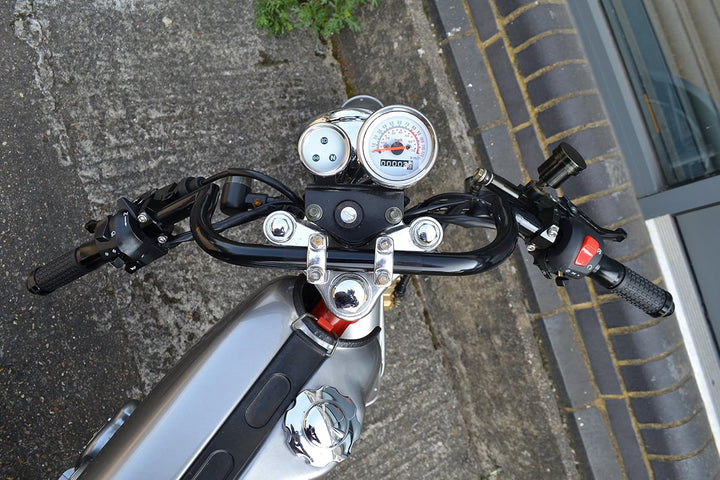 Motorrad Clubman Style Stahl 22mm 7/8" Schwarz Lenker