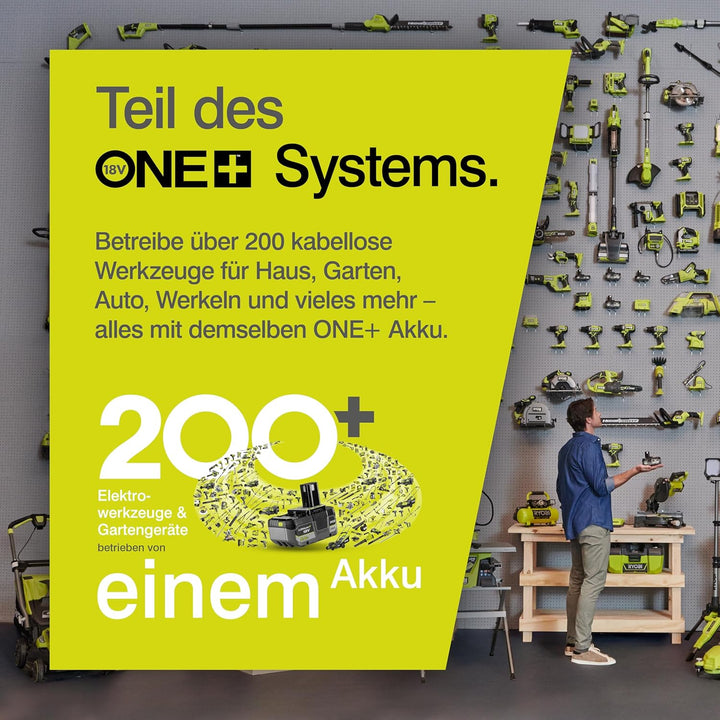 RYOBI 18 V ONE+ Akku-Mitteldruckreiniger RY18PW22A-125 (Reinigen von Fahrzeugen/Oberflächen, max. Dr