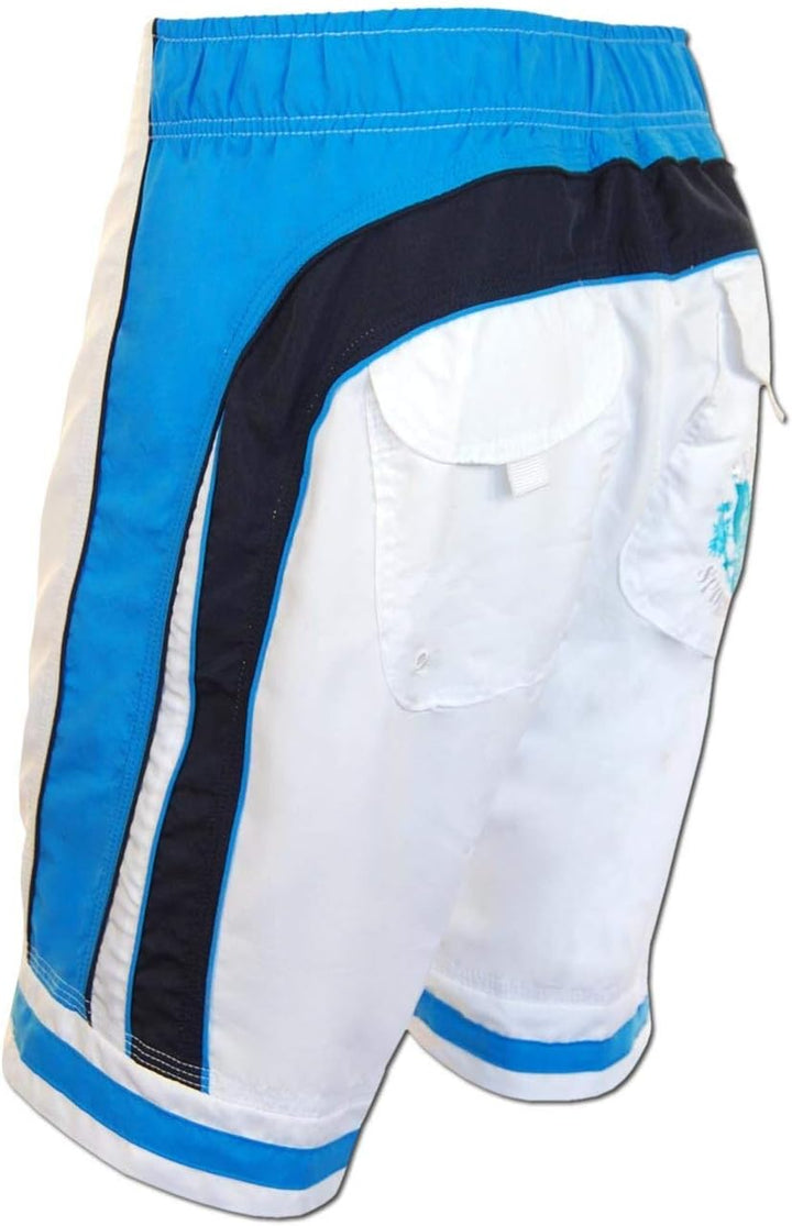 SEESTERN Herren Boardshorts Surfshorts Boardshort Badeshorts mit Gummizug hinten S-3XL mittellang 47