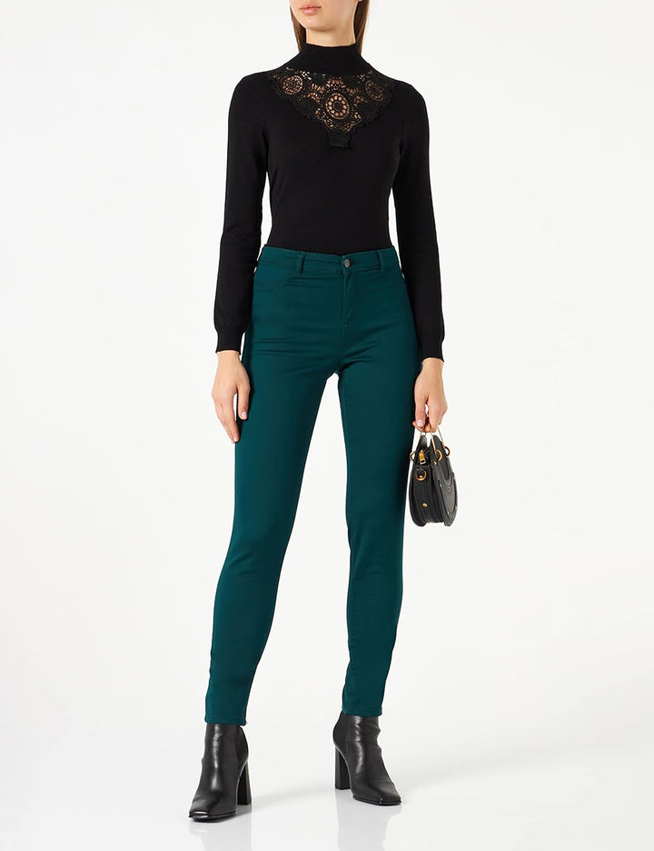 Naf Naf Damen Fpower Skinny Baby Hose 34 Dark Green, 34 Dark Green