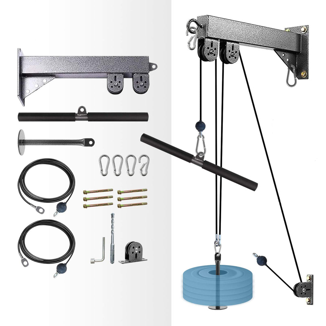 Generisch Fitness Wall Mount Pulley System, Weight Cable Pulley System for Gym, LAT Pull Down and Lo