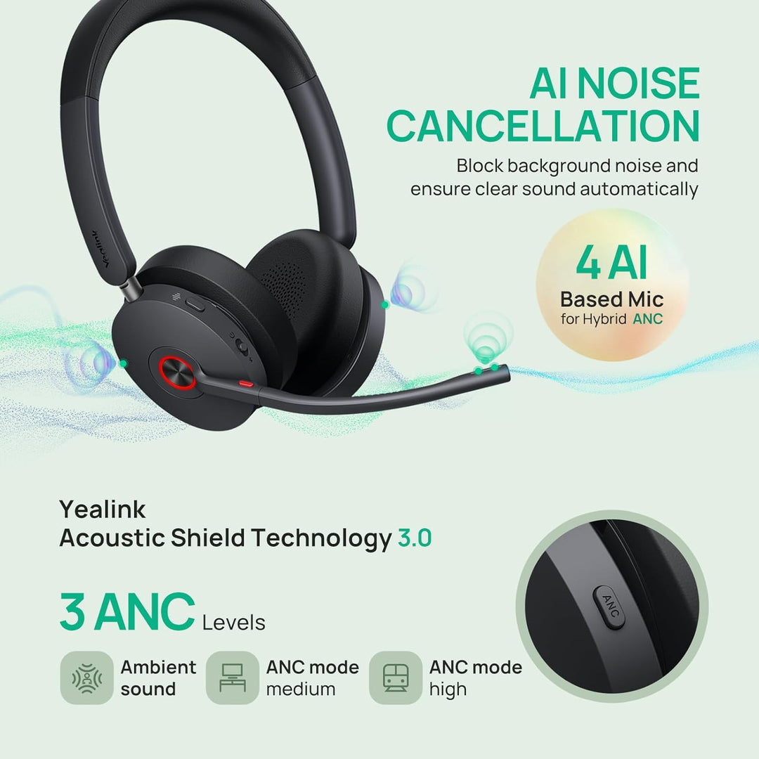 Yealink WH68 All-in-One UC-Workstation - DECT & Bluetooth Wireless Headset mit 4-Zoll Touchscreen, H