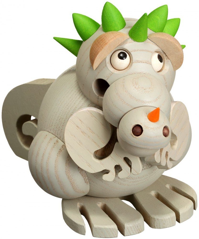 Seiffener Volkskunst | Kugelräucherfigur 10 cm | Räucherdrache | Räuchermännchen | Original Erzgebir