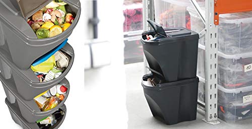 Mülleimer Abfalleimer Mülltrennsystem 100L - 4x25L Behälter Sorti Box Müllsortierer 3 Farben von rg-