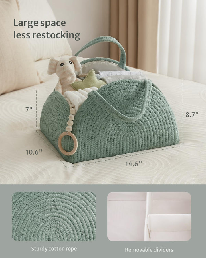 Baby Windel Caddy Veranstalter, Baumwollseil grosse Dusche Caddy für neugeborene Jungen und Mädchen,