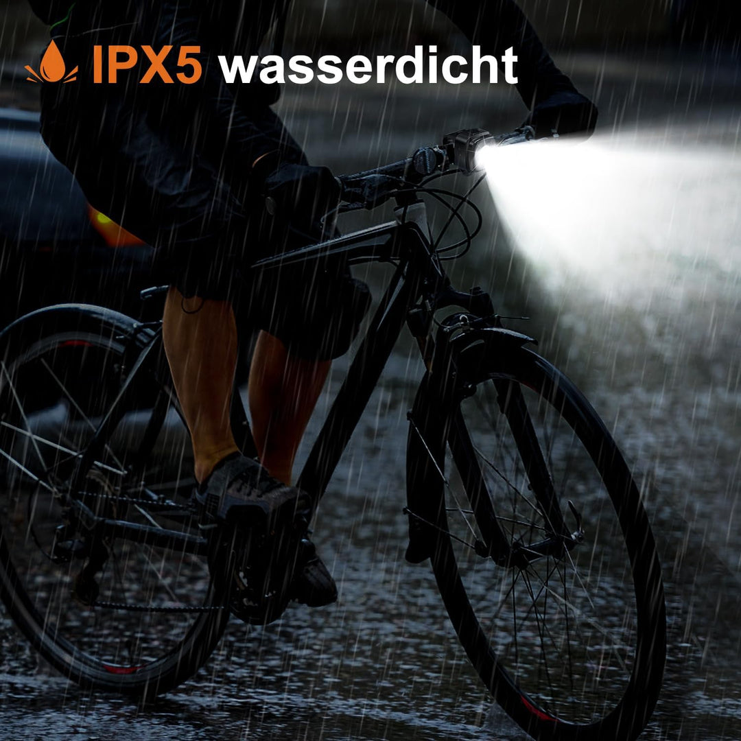 Antimi Fahrradleuchten-Set, StVZO-zugelassen Beleuchtungsset Led IPX5 Frontlicht + Rücklicht Fahrrad