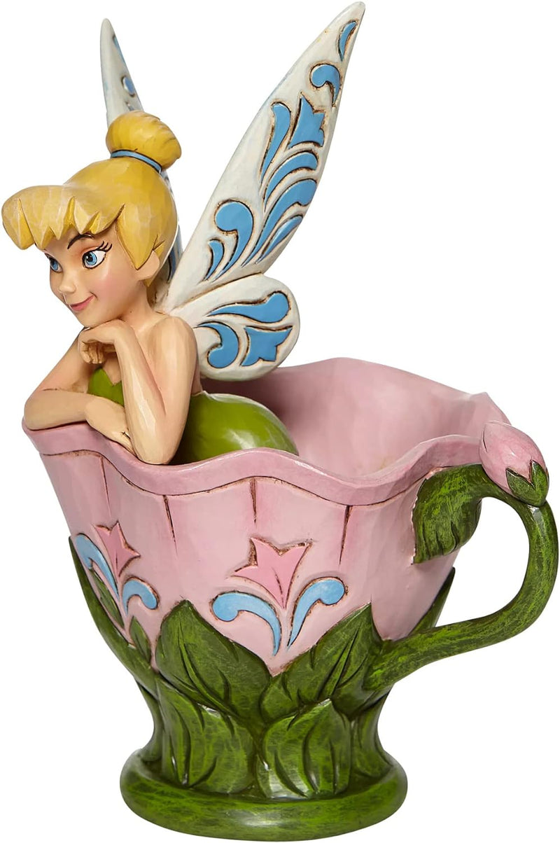 ENESCO Traditions Tinker Bell sitzen in einem Blumen-Figurine 6008076 Rose One Size