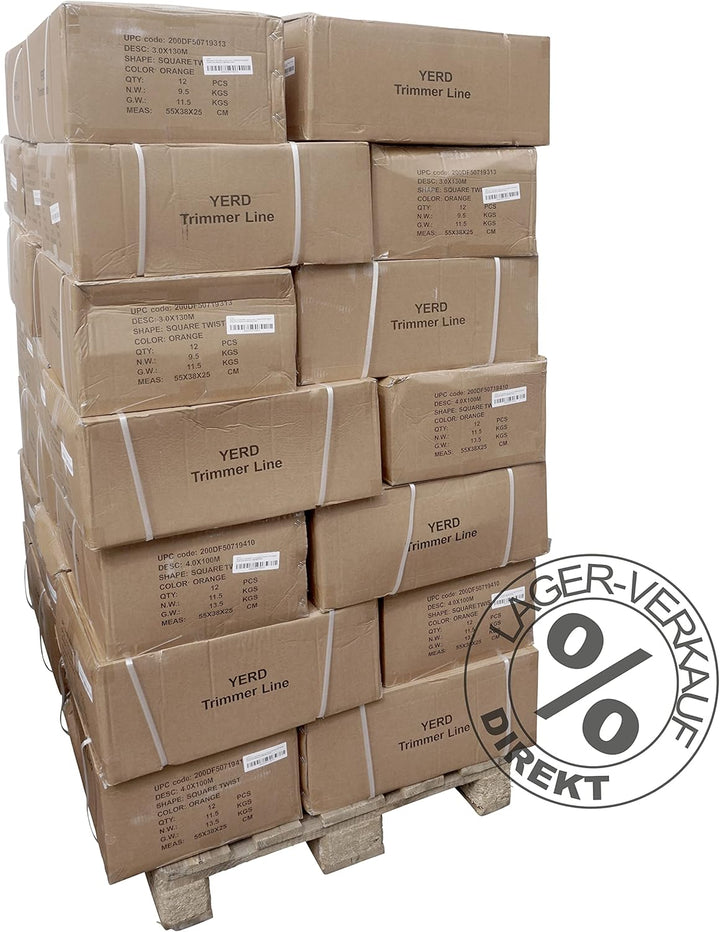 YERD Twist Motorsense Nylon Profi Mähfaden, 360° gedreht 4-Kant Trimmer-Faden, leise, effizient und