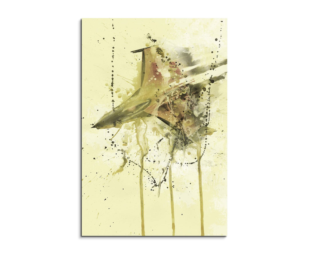 F16_Aircraft_90x60cm Splash Art Paul Sinus Aquarell, Gemälde, Kunstbild auf Leinwand