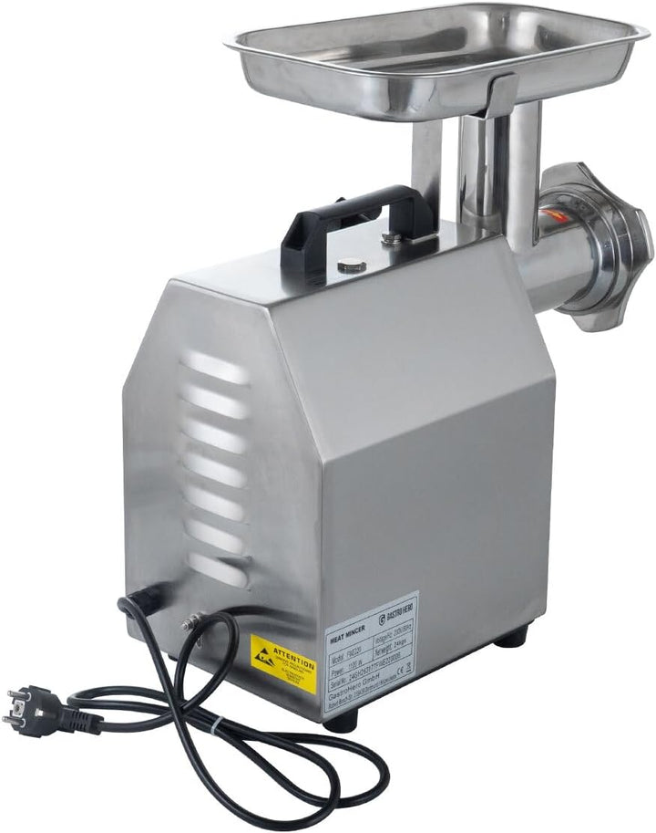 GastroHero Fleischwolf 220 kg/h Edelstahl 1100 W Profi Fleischwolf elektrisch Hackfleischwölfe Gastr