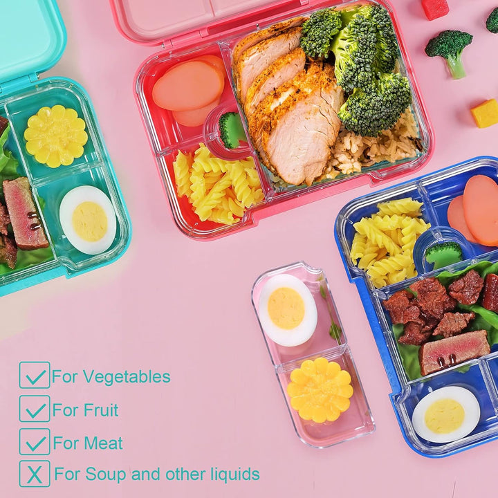 Lunchbox Kinder Bento Box, Brotdose mit Fächern, Robust und Auslaufsicher Brotzeitbox für Kinder Erw