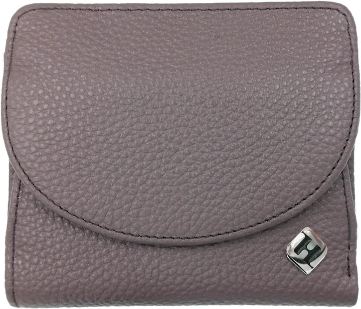 Geldtasche Damen klein, Reise Portemonnaie, viele Fächer, Leder Flieder, RFID Blocker, Münzfach gros