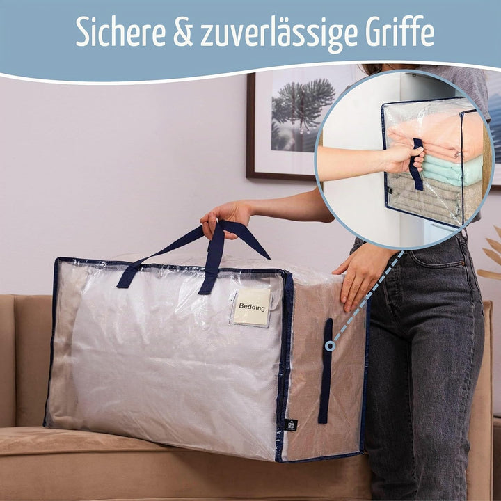 VENO 102 Liter Grosse Aufbewahrungstasche mit Deckel, Strapazierfähige Griffe und Reissverschlüssen