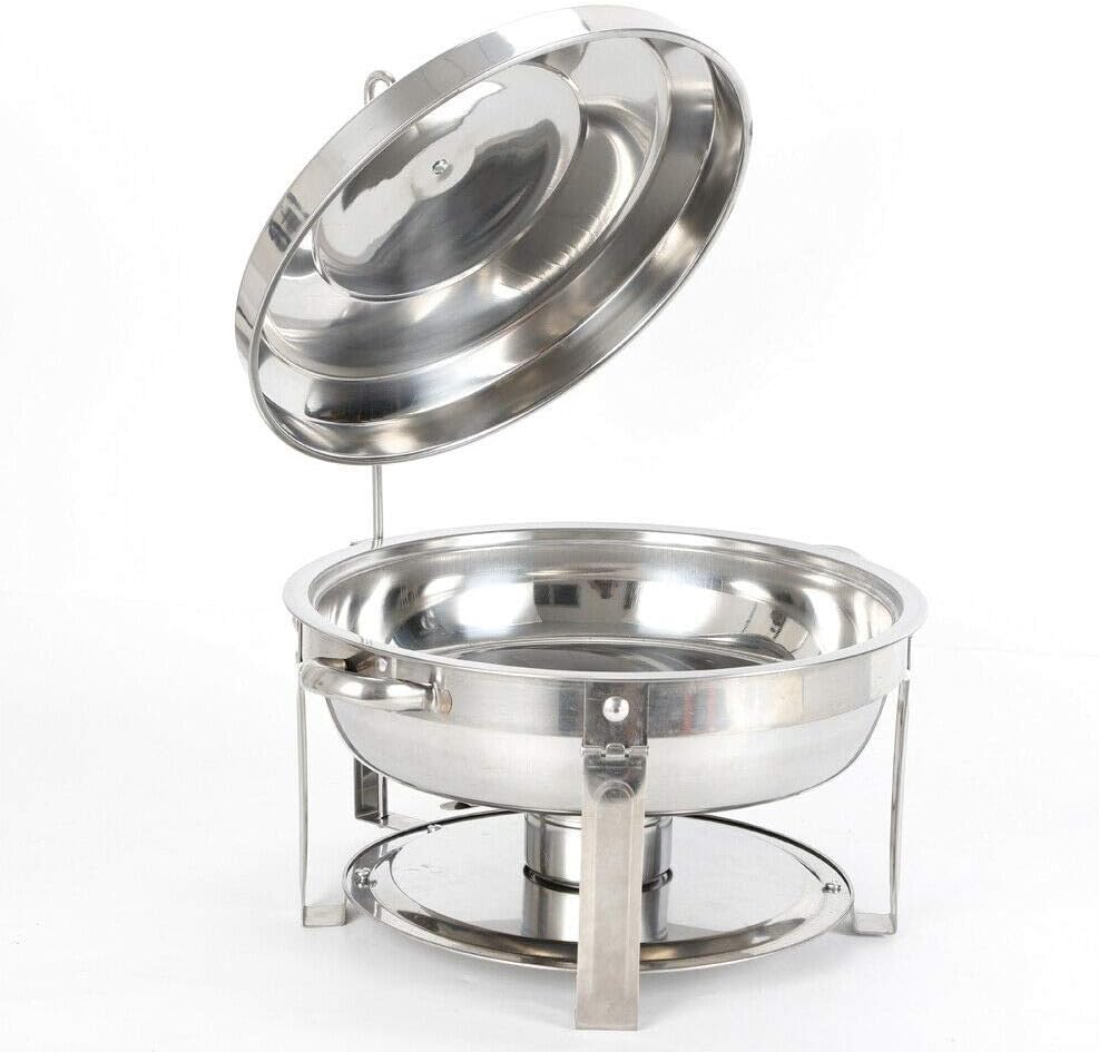 4L Rundes Chafing Dish Warmhaltebehälter, Edelstahl Chafing Dish Meal Stove Stand Top, Chafing Dish