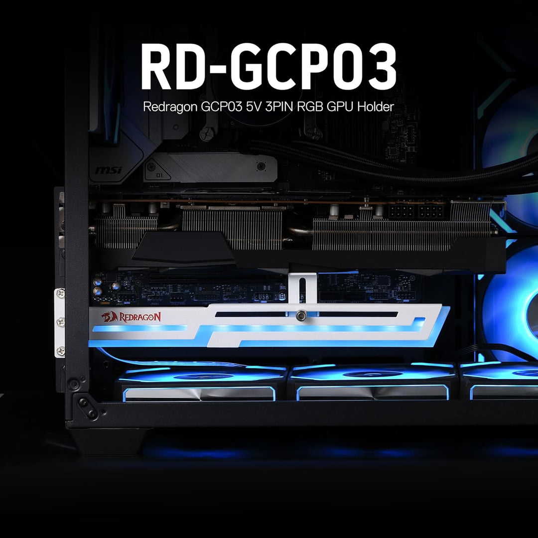 Redragon GCP03 ARGB GPU-Stützbügel, 5V 3-Pin ARGB Grafikkartenhalter, verhindert das Durchhängen der