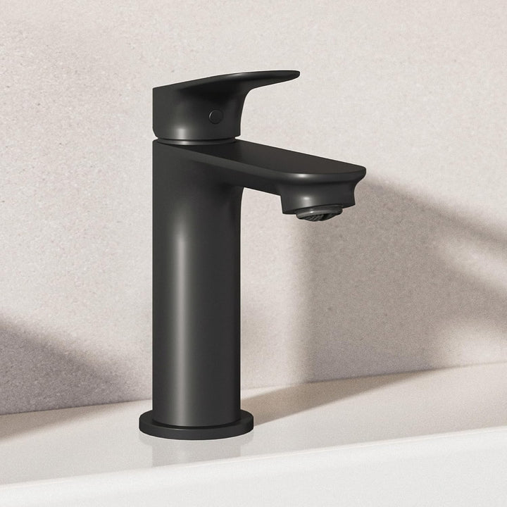 Ideal Standard Alero Waschtischarmatur, mit Garnitur, Höhe 100 mm – Schwarz Silk Black Push-Open Abl