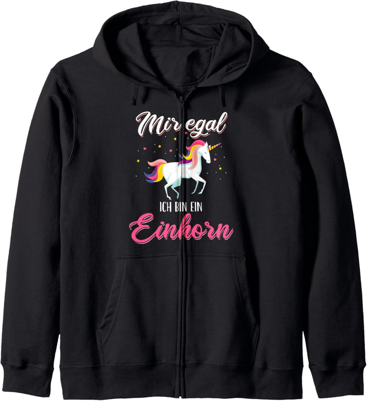 Mir egal ich bin ein Einhorn Spruch Kapuzenjacke