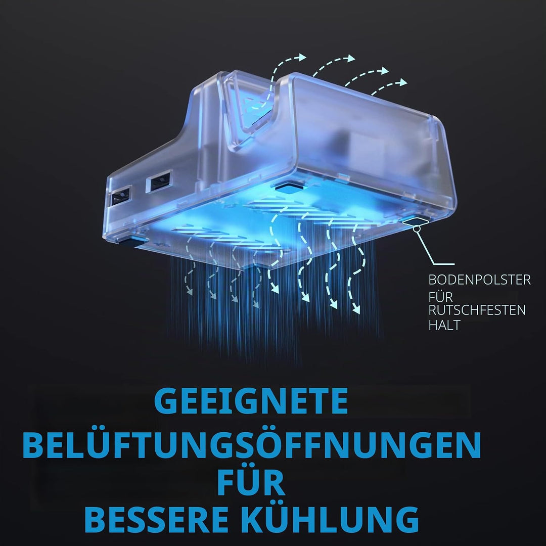 eXtremeRate AiryDocky LED Version DIY-Ersatz Gehäuse Case für Nintendo Switch/Switch OLED Dock, Re-D