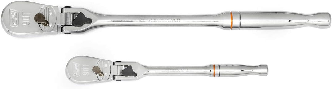 GearWrench 2 Stück 1/4 Zoll & 3/8 Zoll Antrieb 90 Zähne Verriegelung Flex Head Tropfen Ratschen Set