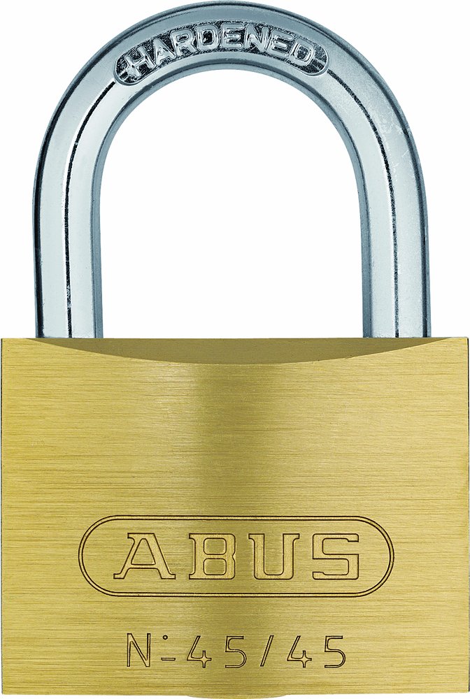 ABUS Vorhängeschloss 45/45 aus Messing - mit Präzisions-Stiftzylinder mit Pilzkopfstiften - 05104 -