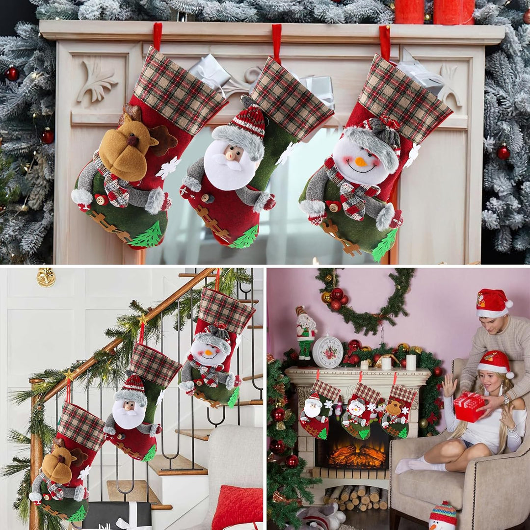 Nikolausstrumpf, 3 STK. Nikolausstiefel, Weihnachtsstrumpf Nikolausstiefel zum Befüllen, Weihnachtss