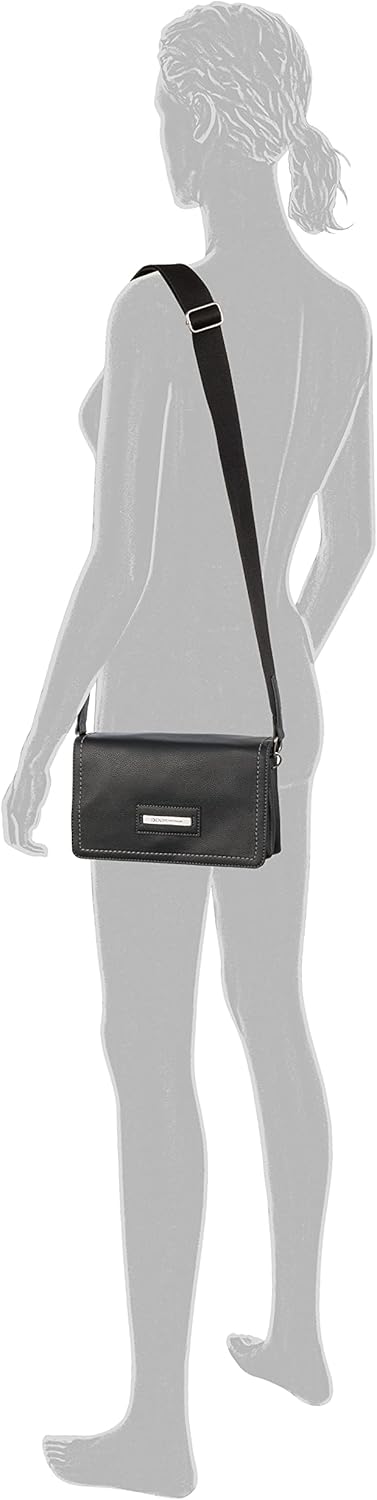 TOM TAILOR Damen Denim Bags Suzan Umhängetasche Umschlagtasche Mittelgross Beige Schwarz, Schwarz
