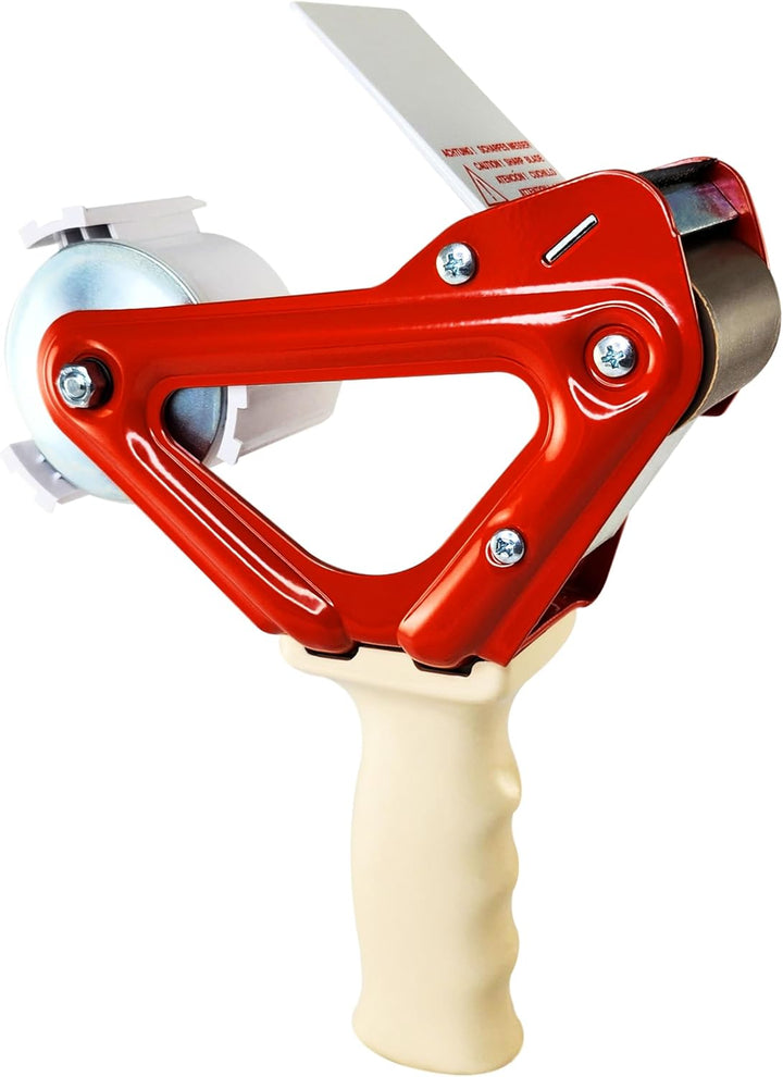 KLEBESHOP24 Packbandabroller bis 50 mm Breite | Mit langlebigem Messer, ergonomischem Griff und eins