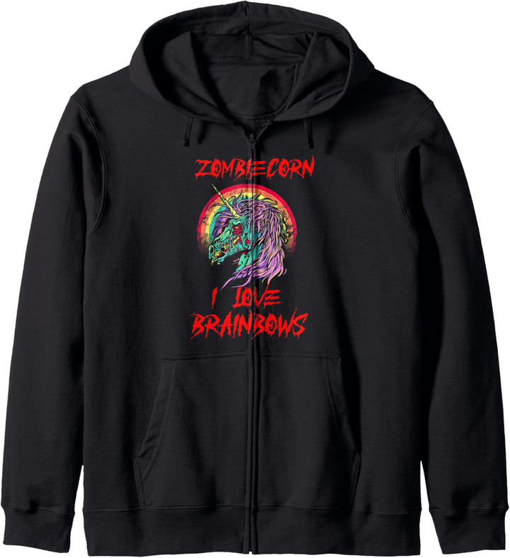 Zombiecorn Zombie Einhorn Brainbows Halloween Kapuzenjacke