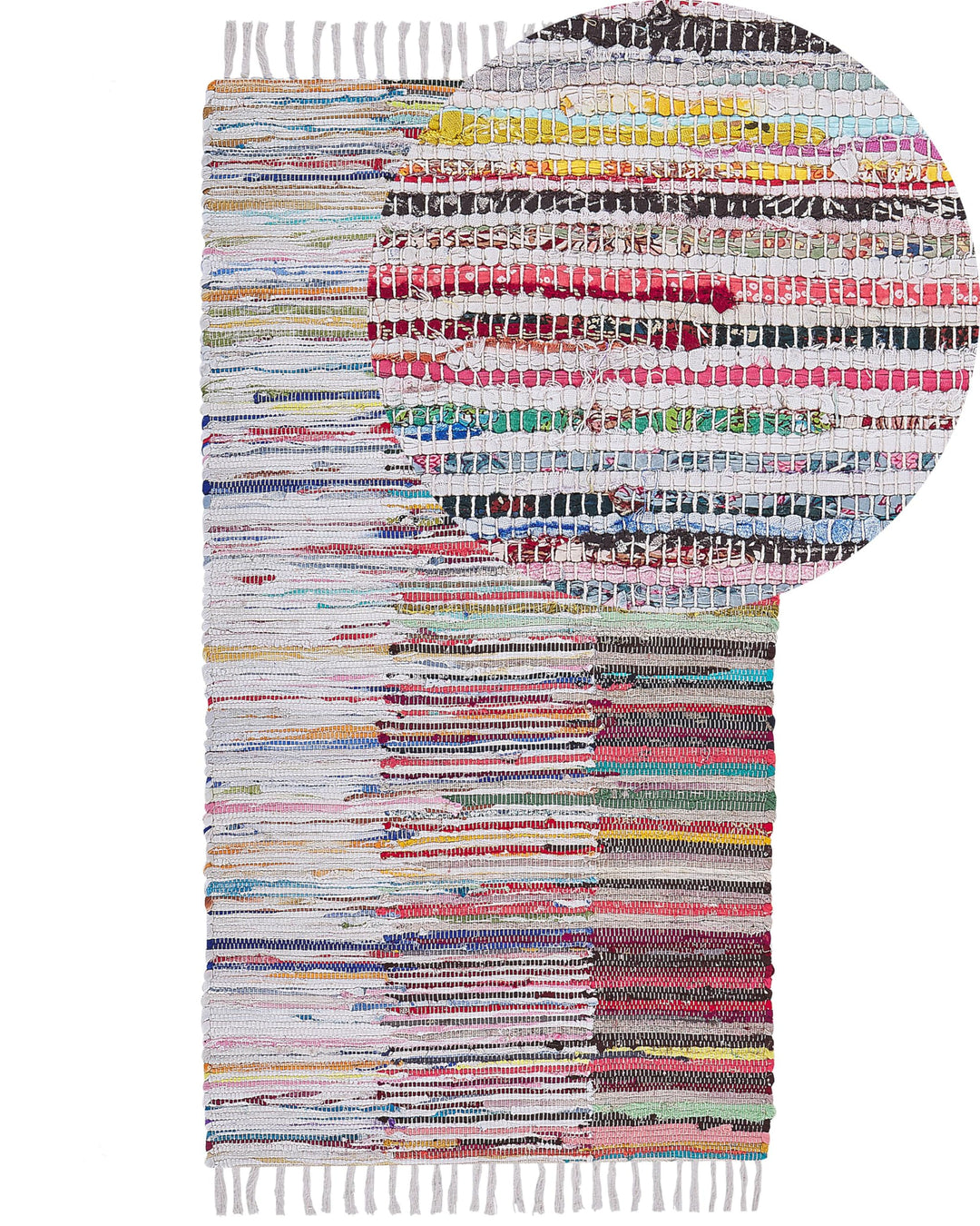 Schöner Teppich Baumwolle 80x150 cm bunt Mersin