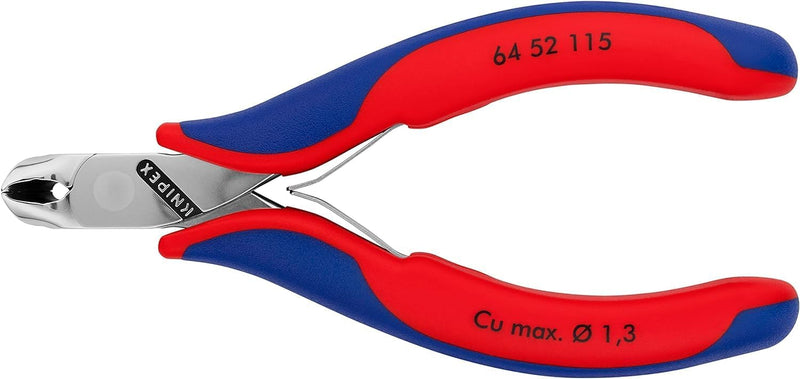 Knipex Elektronik-Vornschneider mit Mehrkomponenten-Hüllen 115 mm 64 52 115 kurzer Kopf, ohne Facett