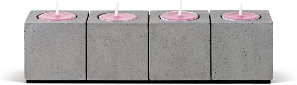 Kerzenleuchter - Kerzenständer aus hochwertigen Beton, für Vier Teelichter, modern und schlicht gest