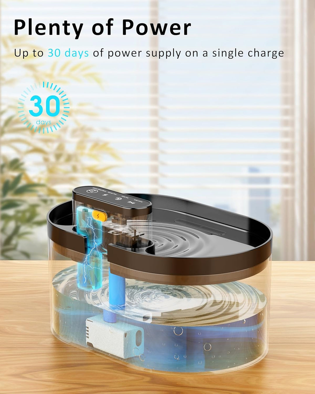 Kabelloser Katzenbrunnen: 2.2L/74oz trinkbrunnen für Katze kabellos, Automatischer Trinkbrunnen mit