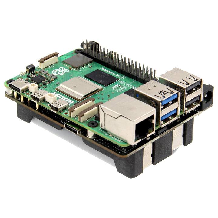 Geekworm X1205 UPS HAT Shield for Raspberry Pi 5, Max 5.1V 6A Output | Wide 9-18V Input, Auto Power