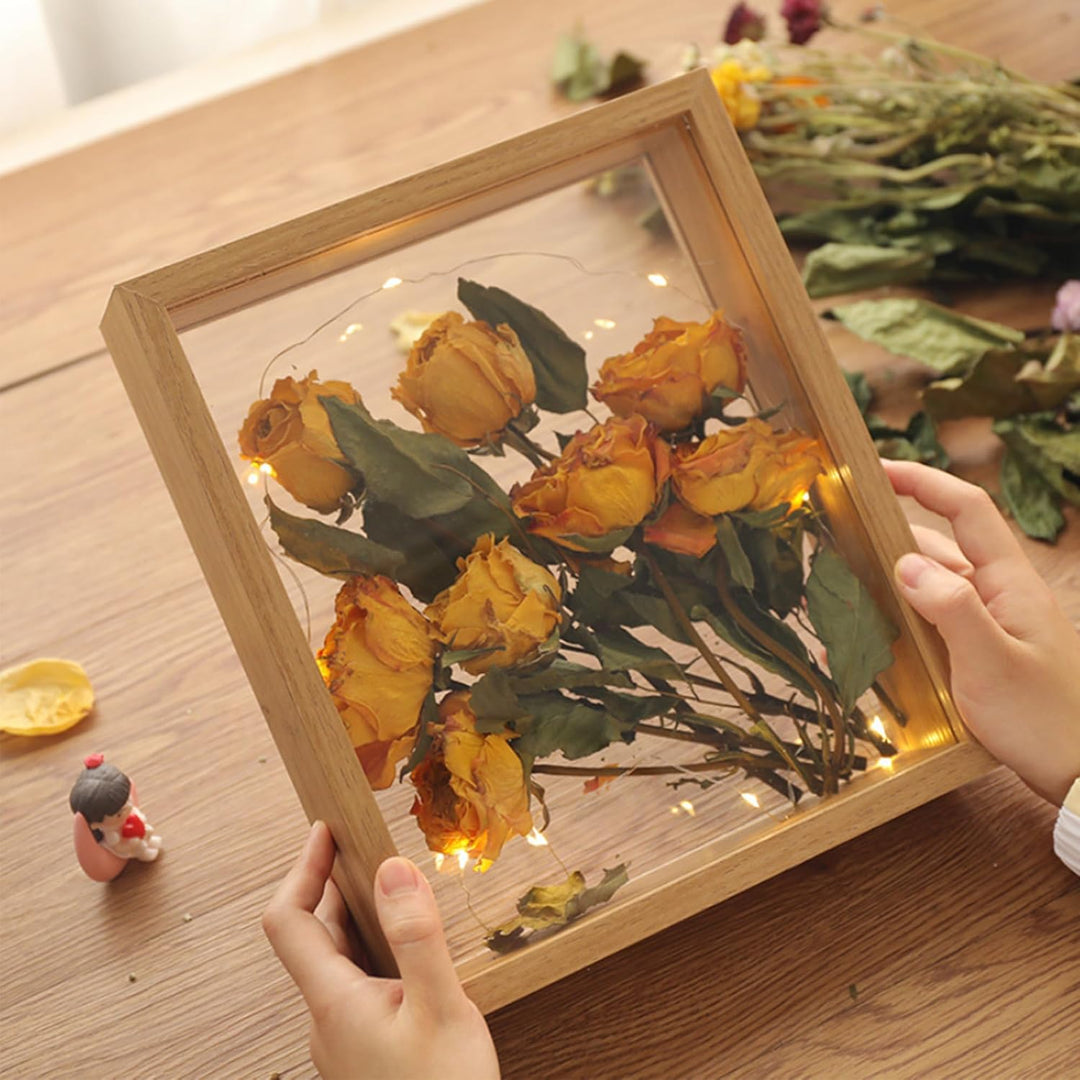 Acryl Schattenbox Rahmen Transparenter 3D Holz Bilderrahmen Befüllen Blumensträusse Fotos Medaillen