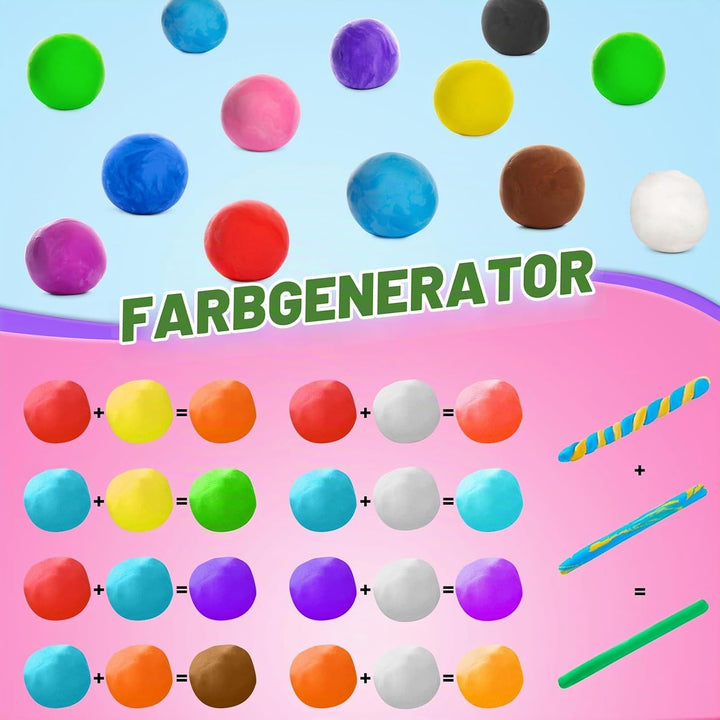 Modelliermasse Lufttrocknend, 80 Farben Lufttrockener Magischer Knete für Kinder, Air Dry Clay, 80 F