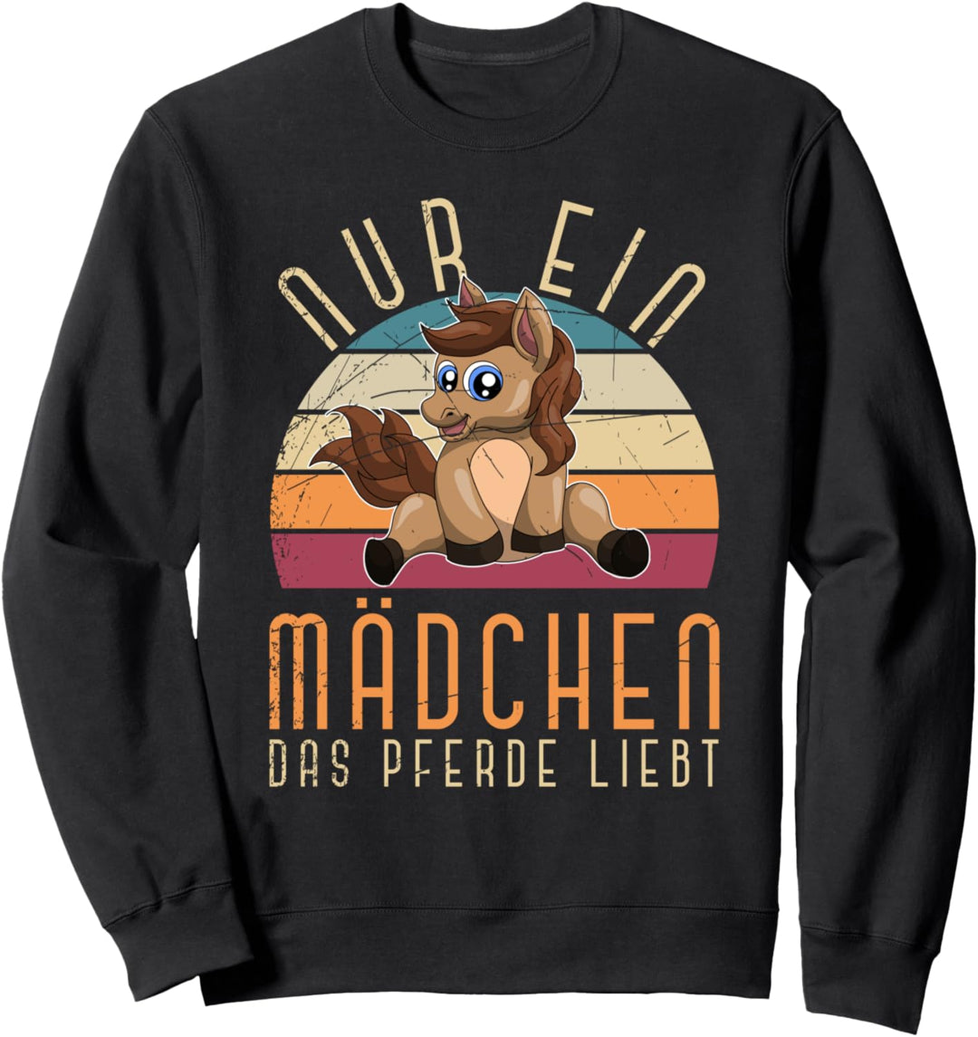 Nur ein Mädchen das Pferde liebt Reiterhof Retro Pferd Sweatshirt