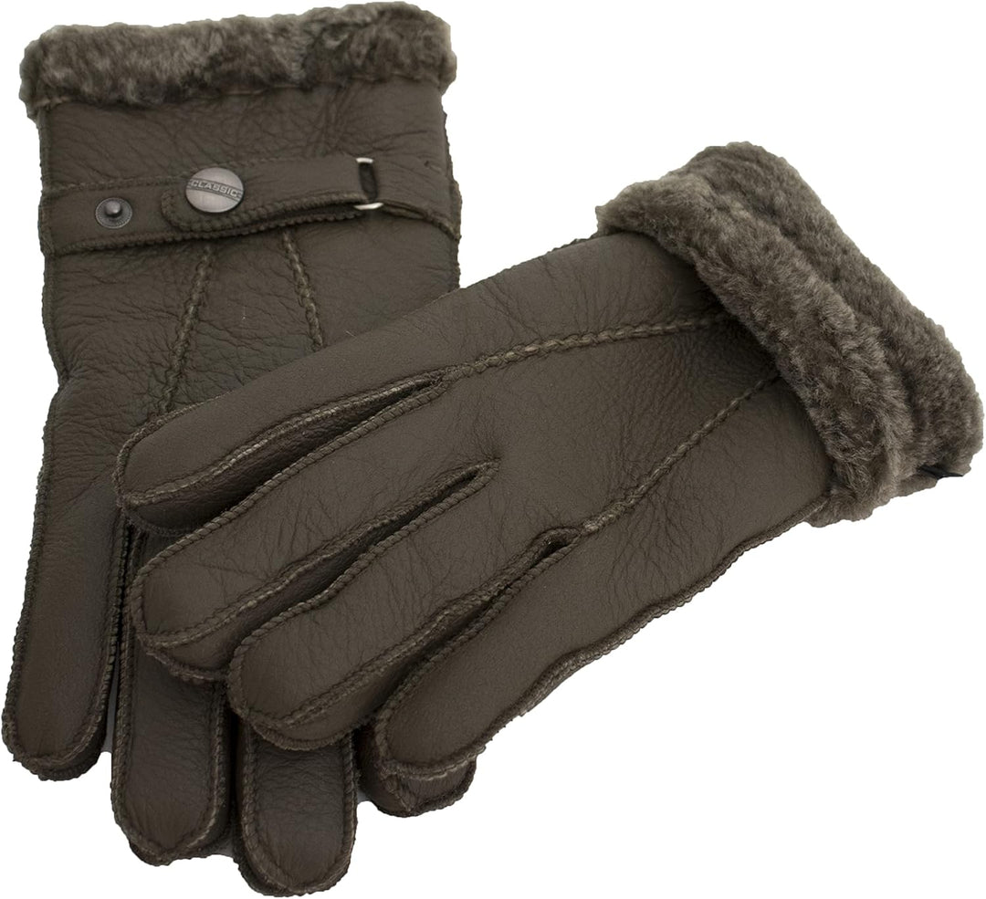 Reissner Lammfelle Fingerhandschuhe HDS-FINGER2 Merino Lammfell Nappa Leder in schwarz, beige und wa
