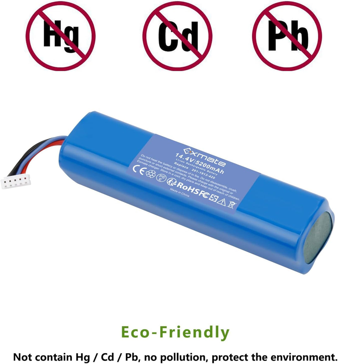 Exmate 14.4V 5200mAh Li-Ion Akku,Ersatzakku für Ecovacs Deebot Ozmo 950 DX9G, Deebot Ozmo 920, Deebo