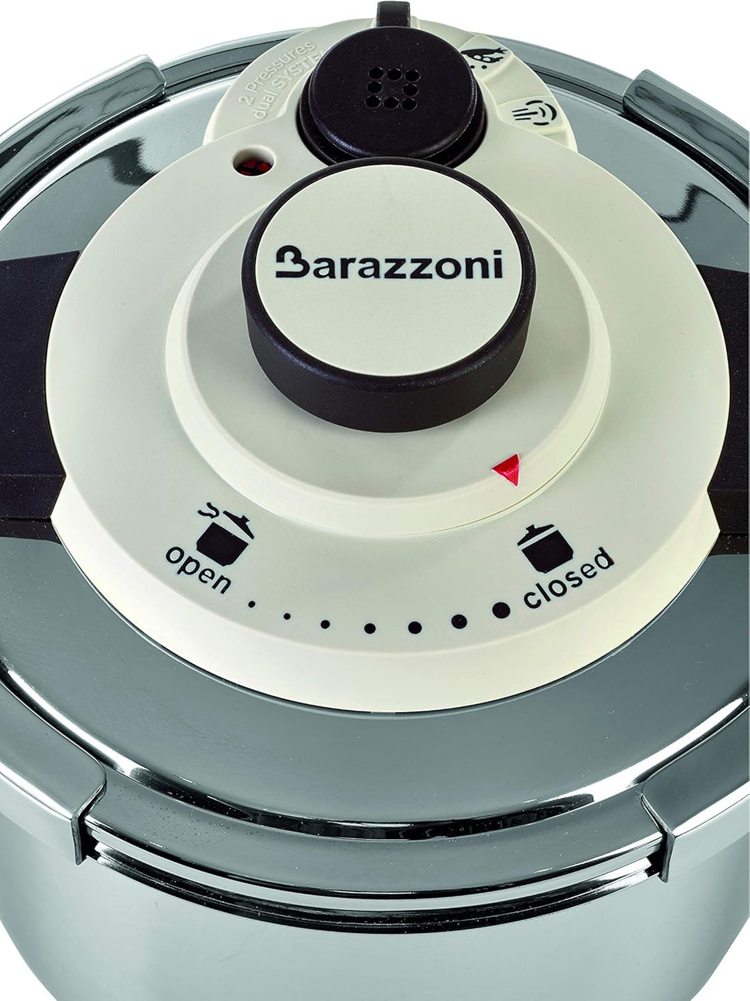 Barazzoni Facile Schnellkochtopf Easy Dual System einfach, Fassungsvermögen 4,5 l, Ø 22 cm, Edelstah