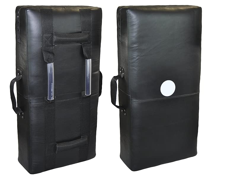 BAY Sports Echtes Leder Schlagpolster Schlagkissen gross 75 x 37 x 15 cm Echtleder mit Griffe Kampfs