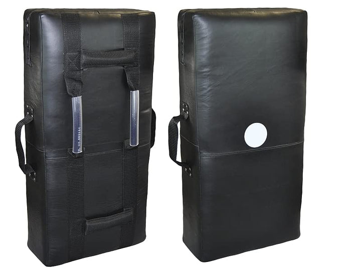 BAY Sports Echtes Leder Schlagpolster Schlagkissen gross 75 x 37 x 15 cm Echtleder mit Griffe Kampfs