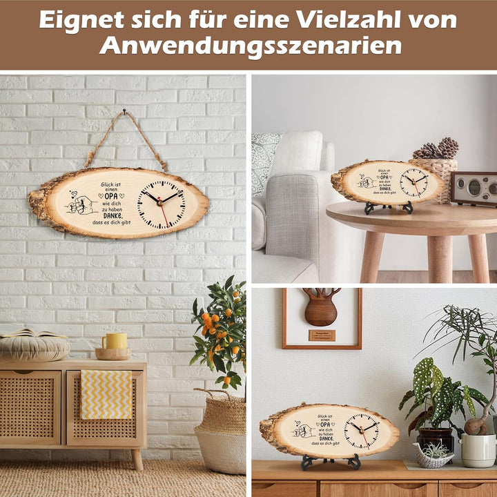 KAAYEE Opa Geschenk, Holzuhr Geschenke für Opa zum Vatertag Geburtstag Valentinstag Ostern, Bester G