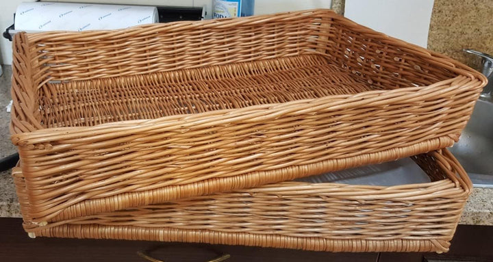 Brotkorb Weidenkorb geflochten 60x40x10 cm – Brötchenkorb Präsentationskorb für Bäckerei, Bäckereiko