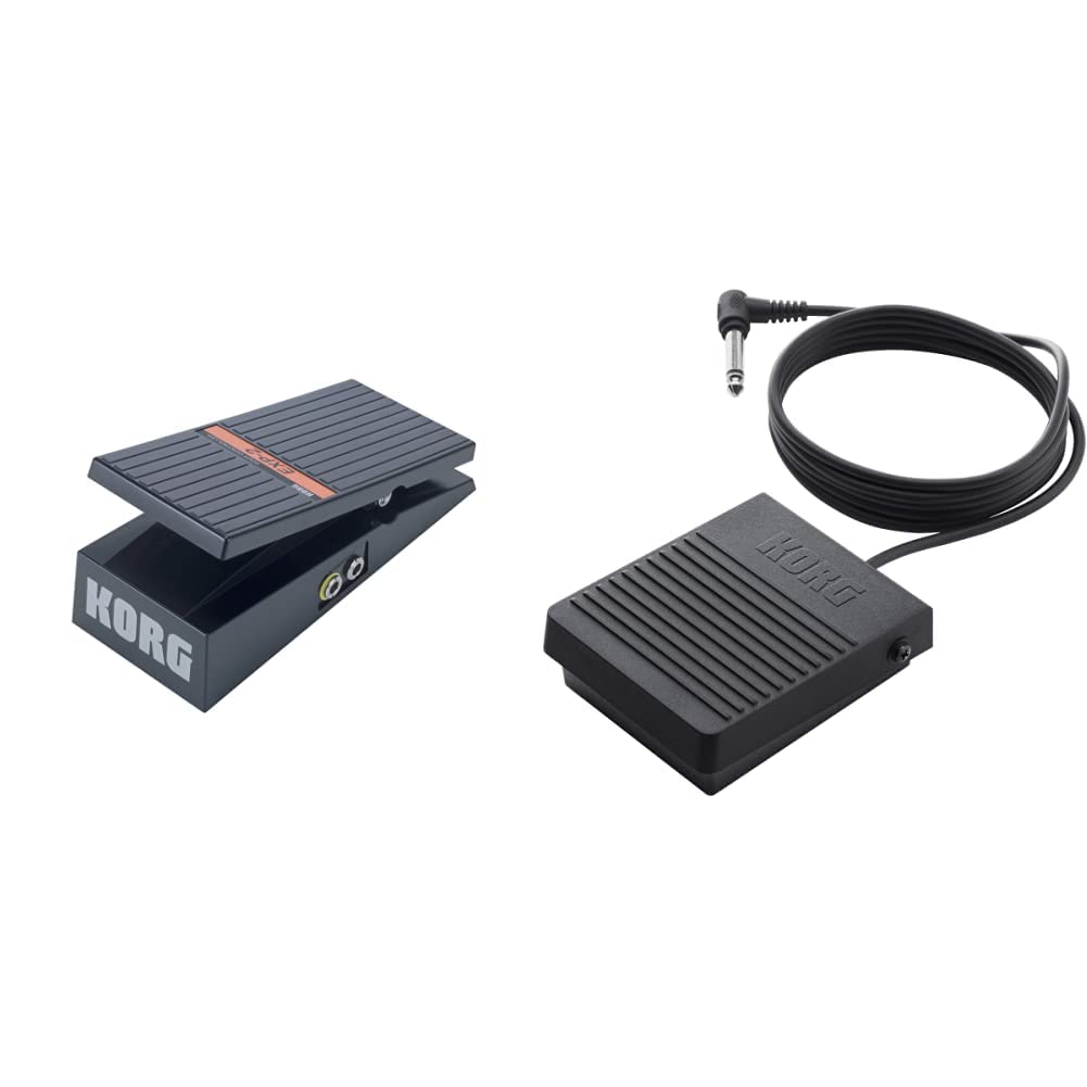 KORG EXP2 Fusspedal für MIDI Keyboard & KOO PS3 Sustain-Pedal/Schalter Schwarz Bundle mit Sustain-Pe