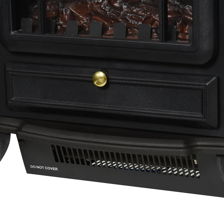 HOMCOM Elektrokamin Kaminofen Flammeneffekt 1000/2000W Überhitzungs-Schutz Metall Schwarz 45 x 28 x