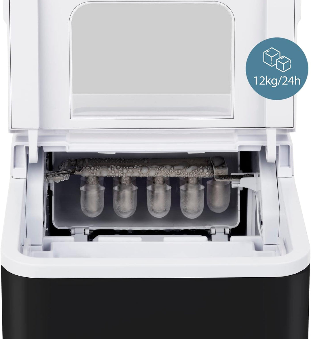 Wëasy KW12 Eiswürfelmaschine/ 12 kg Eiswürfel pro Tag / Sichtfenster / 2,2 Liter Wassertank / Wasser