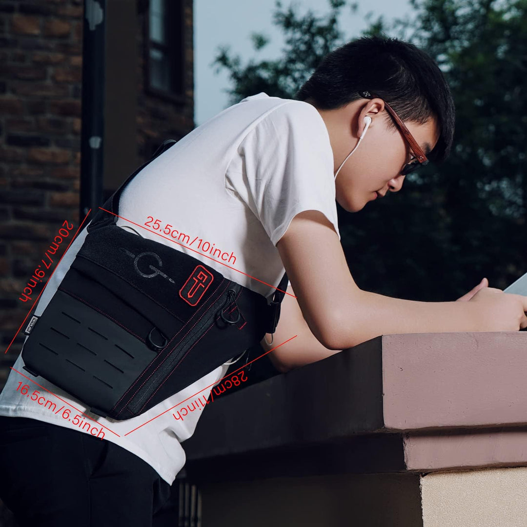 TACTICAL GEEK Cache L1 Umhängetasche Leichter Brustrucksack Umhängetasche Anti-Diebstahl wasserdicht