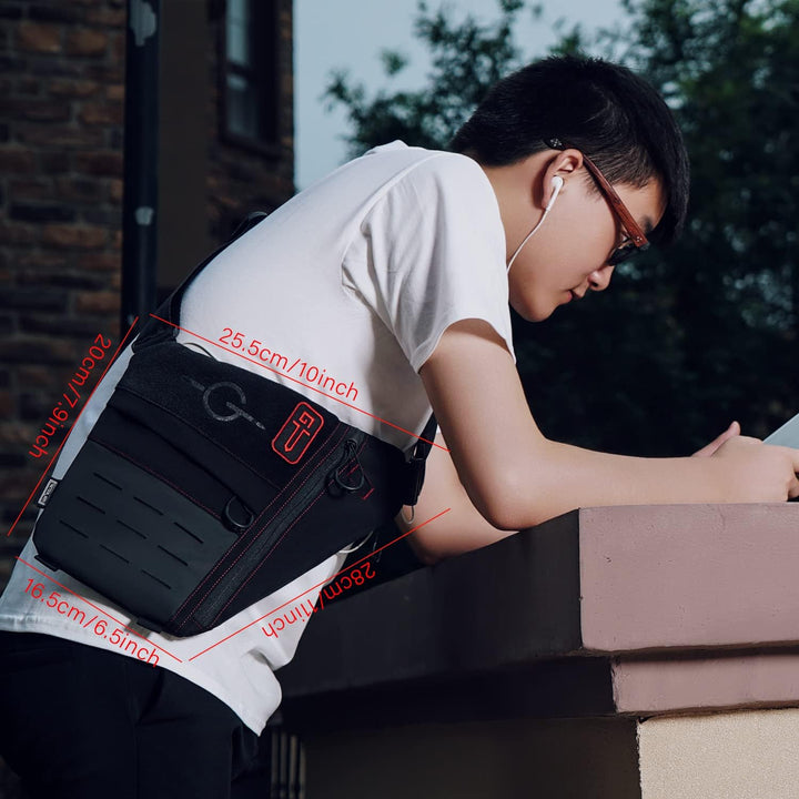 TACTICAL GEEK Cache L1 Umhängetasche Leichter Brustrucksack Umhängetasche Anti-Diebstahl wasserdicht