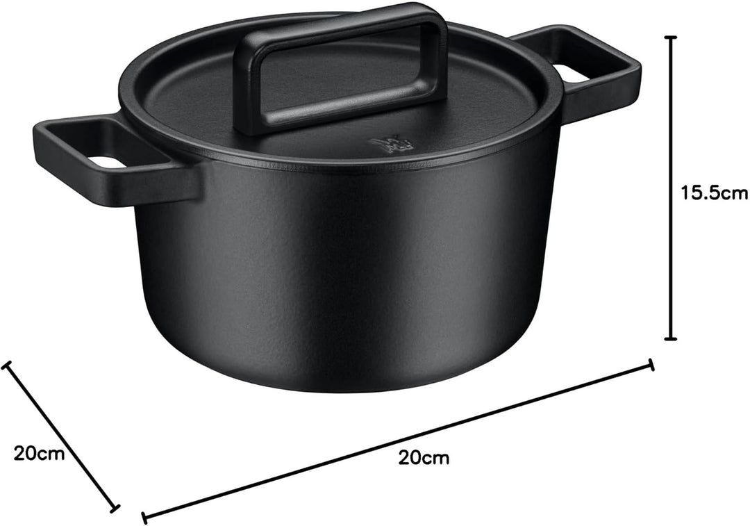 WMF Flavour Bräter 22 cm, Gusseisen Bräter Induktion, Gusseisen-Kochgeschirr, emailliert, Gusseisen