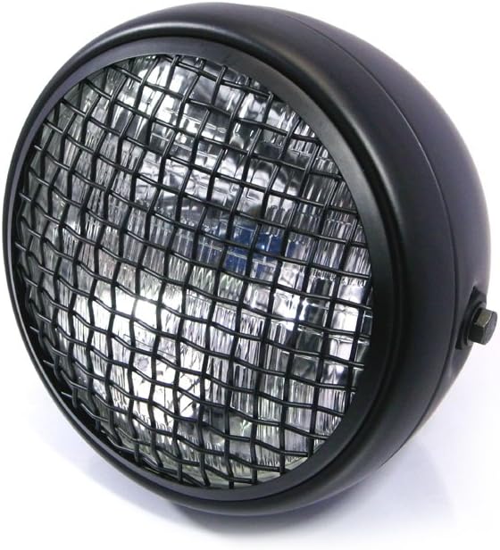 Alchemy Parts Motorrad Netz Metall Grill Abdeckung für 7" Zoll Scheinwerfer - Matt Schwarz für Scram
